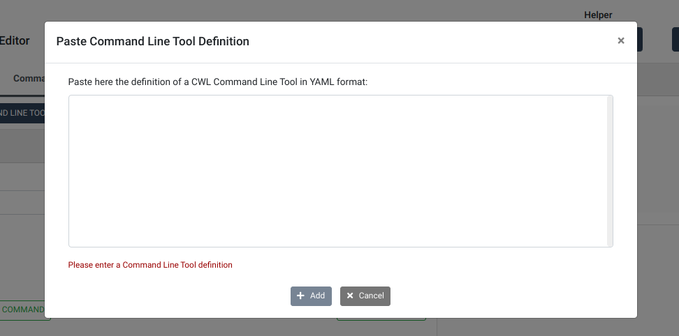 Editor Paste Command Line Tool Definition